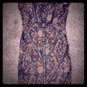 2b bebe strapless mini dress